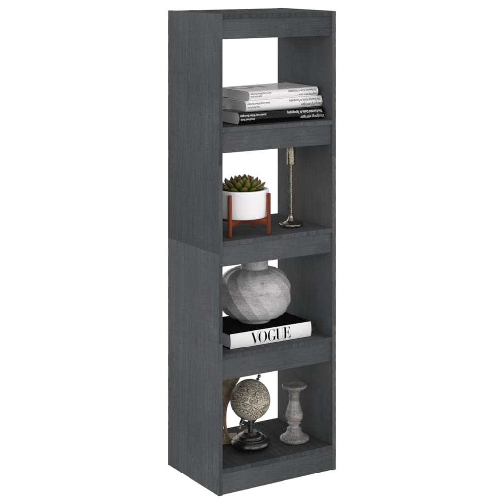 Boekenkast/kamerscherm 40x30x135,5 cm grenenhout grijs 40 x 30 x 135.5 cm Grijs