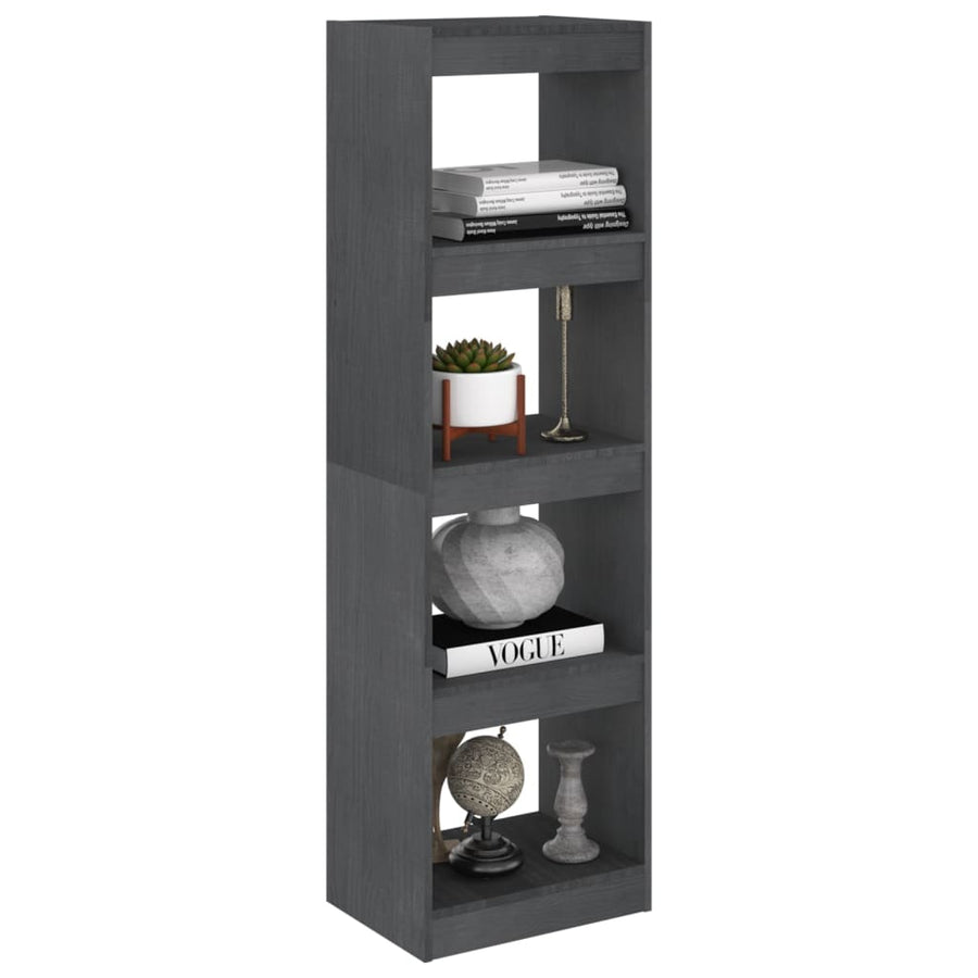 Boekenkast/kamerscherm 40x30x135,5 cm grenenhout grijs 40 x 30 x 135.5 cm Grijs