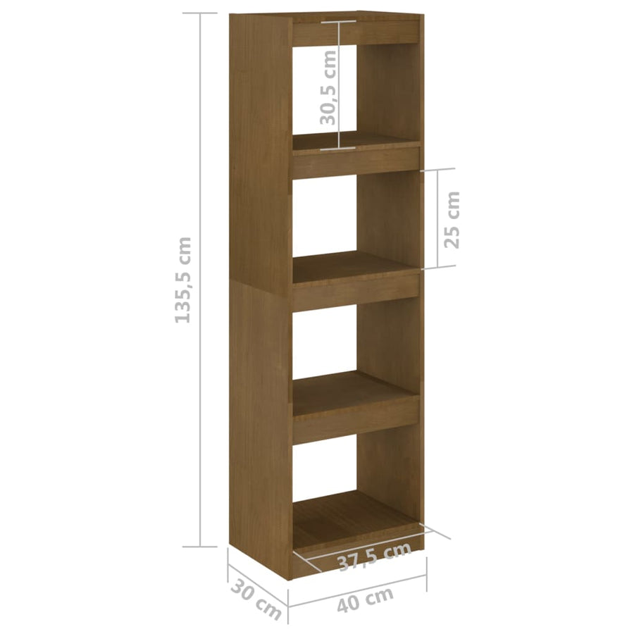 Boekenkast/kamerscherm 40x30x135,5 cm grenenhout honingbruin 40 x 30 x 135.5 cm Honingbruin