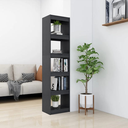 Boekenkast/kamerscherm 40x30x167,5 cm massief grenenhout grijs 40 x 30 x 167.5 cm Grijs