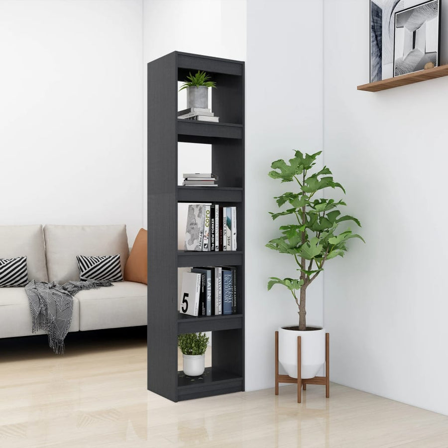 Boekenkast/kamerscherm 40x30x167,5 cm massief grenenhout grijs 40 x 30 x 167.5 cm Grijs