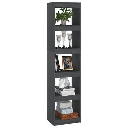 Boekenkast/kamerscherm 40x30x167,5 cm massief grenenhout grijs 40 x 30 x 167.5 cm Grijs