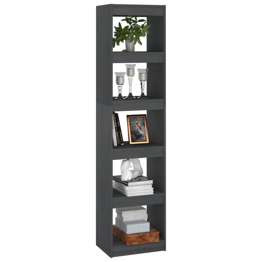 Boekenkast/kamerscherm 40x30x167,5 cm massief grenenhout grijs 40 x 30 x 167.5 cm Grijs