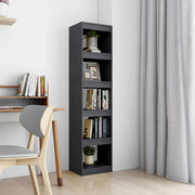 Boekenkast kamerscherm 40x30x167,5 cm massief grenenhout grijs