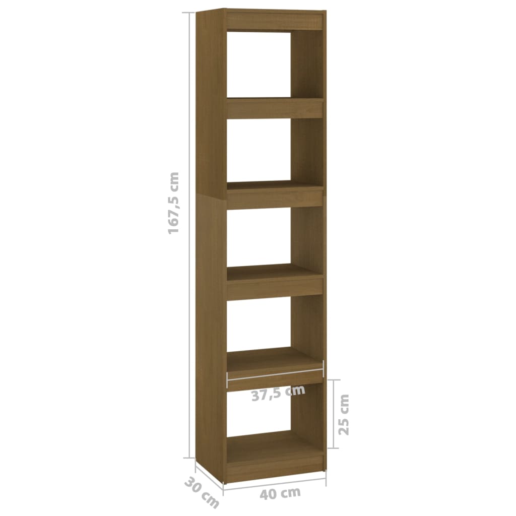 Boekenkast/Kamerscherm 40X30X67,5 Cm Grenenhout 40 x 30 x 167.5 cm Honingbruin