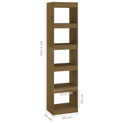 Boekenkast/Kamerscherm 40X30X67,5 Cm Grenenhout 40 x 30 x 167.5 cm Honingbruin