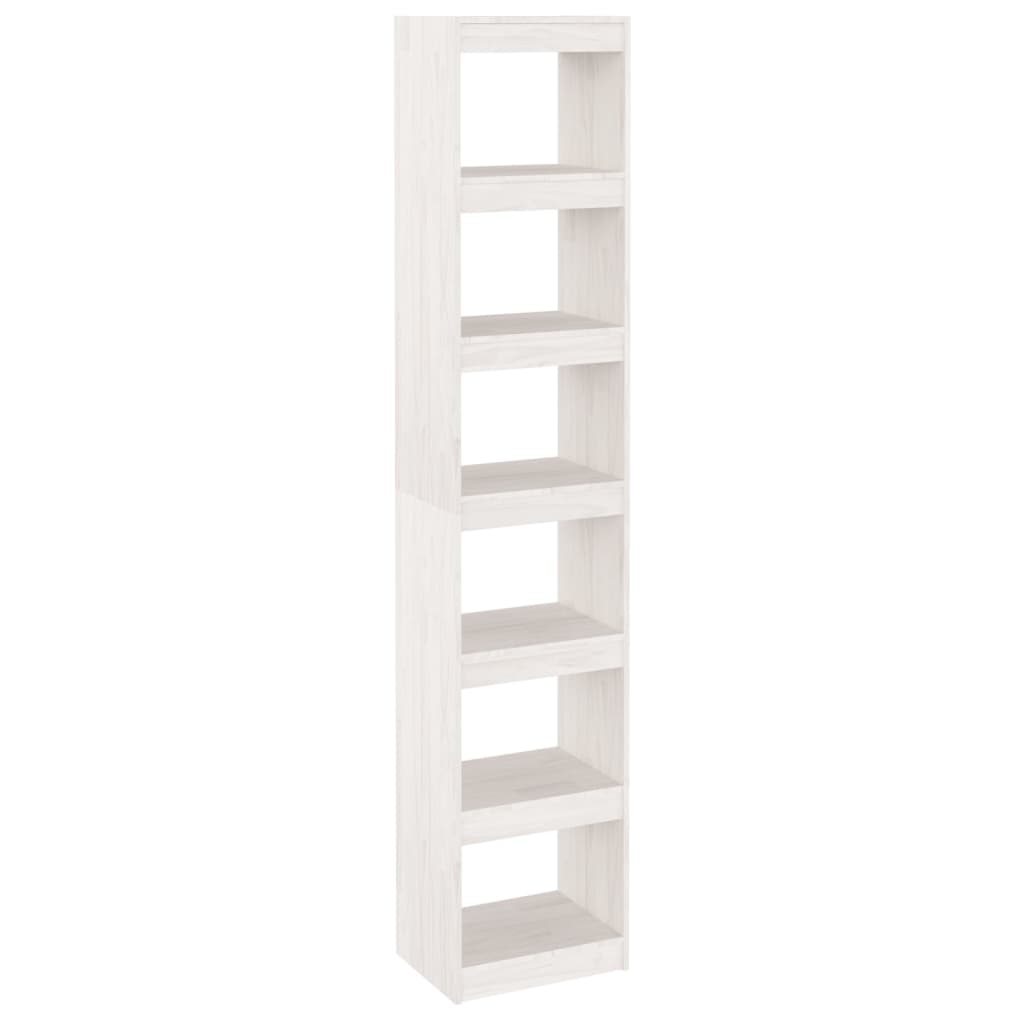 Boekenkast/Kamerscherm 40X30X199 Cm Massief Grenenhout Wit 40 x 30 x 199 cm