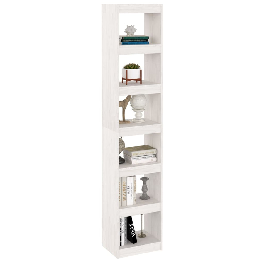 Boekenkast/Kamerscherm 40X30X199 Cm Massief Grenenhout Wit 40 x 30 x 199 cm