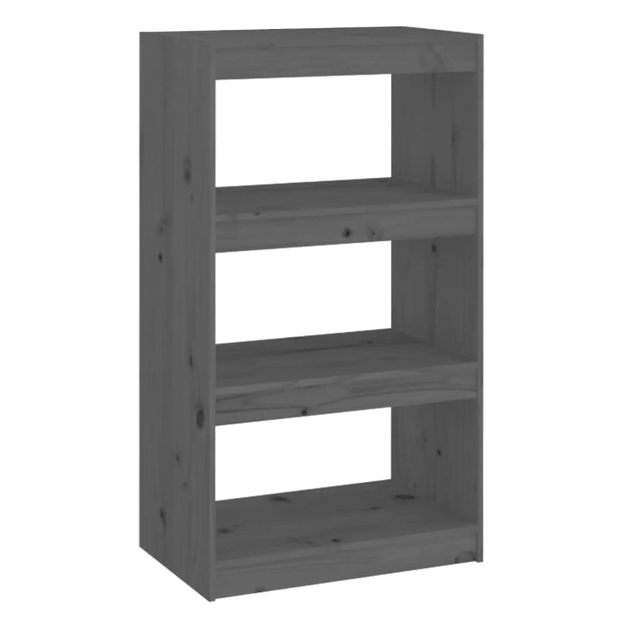 Boekenkast/Kamerscherm 60X30X03,5 Cm Massief Grenenhout 60 x 30 x 103.5 cm Grijs