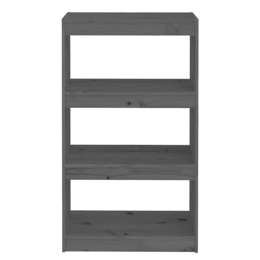 Boekenkast/Kamerscherm 60X30X03,5 Cm Massief Grenenhout 60 x 30 x 103.5 cm Grijs