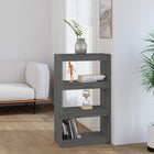 Boekenkast kamerscherm 60x30x103.5 cm massief grenenhout grijs