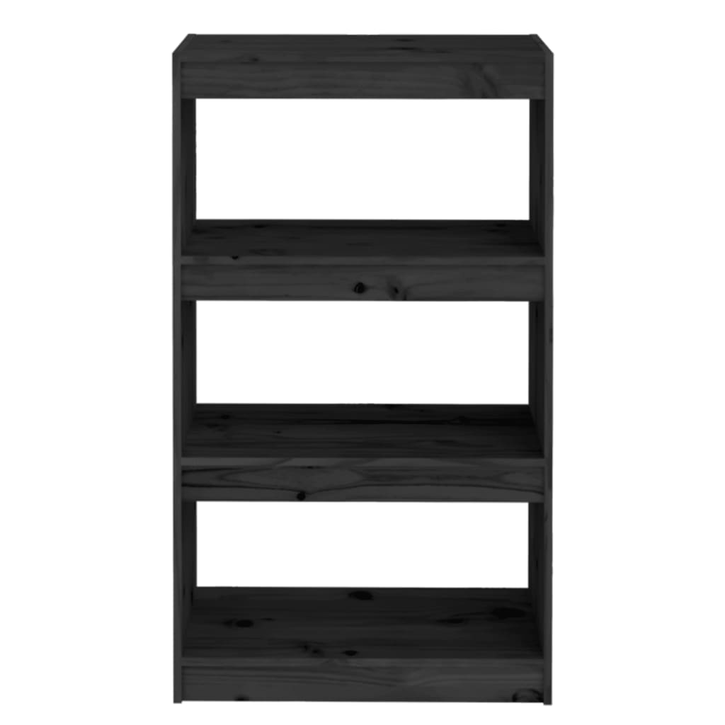 Boekenkast/Kamerscherm 60X30X03,5 Cm Massief Grenenhout 60 x 30 x 103.5 cm Zwart