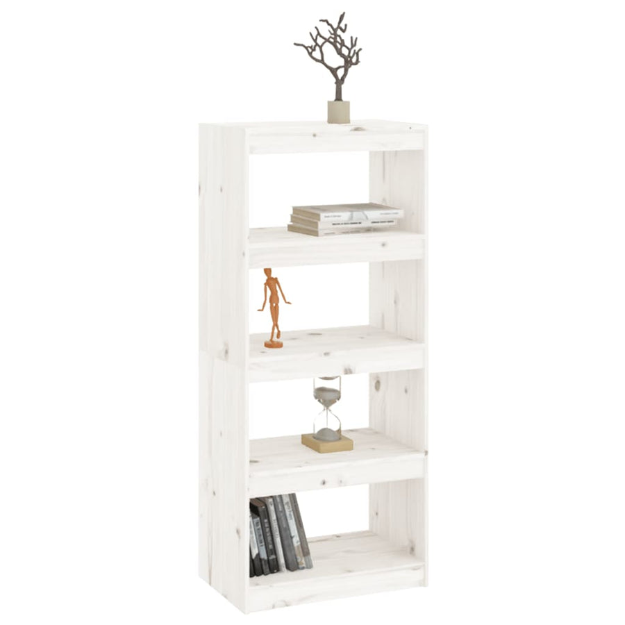 Boekenkast/Kamerscherm 60X30X35,5 Cm Massief Grenenhout 60 x 30 x 135.5 cm Wit