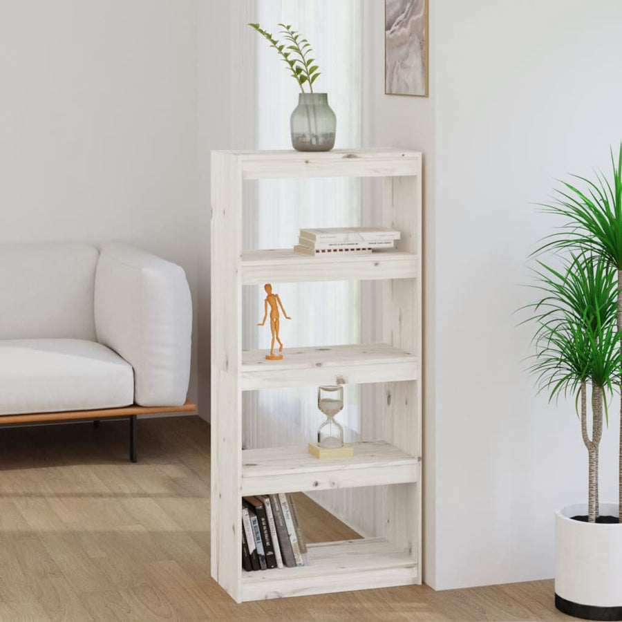 Boekenkast/Kamerscherm 60X30X35,5 Cm Massief Grenenhout 60 x 30 x 135.5 cm Wit