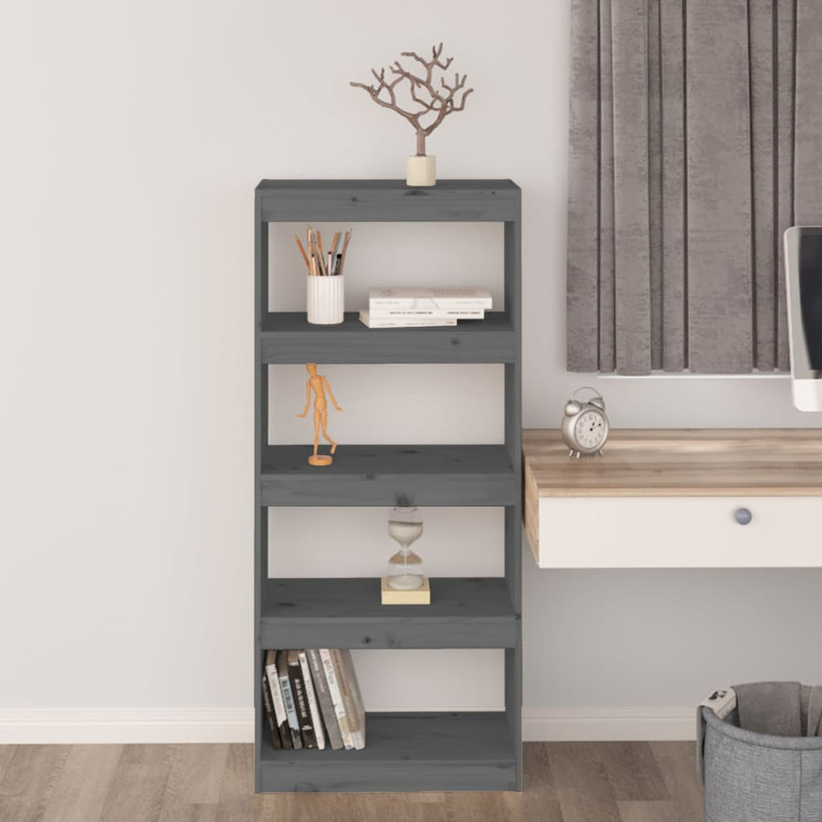 Boekenkast/Kamerscherm 60X30X35,5 Cm Massief Grenenhout 60 x 30 x 135.5 cm Grijs