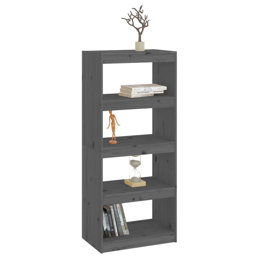 Boekenkast/Kamerscherm 60X30X35,5 Cm Massief Grenenhout 60 x 30 x 135.5 cm Grijs