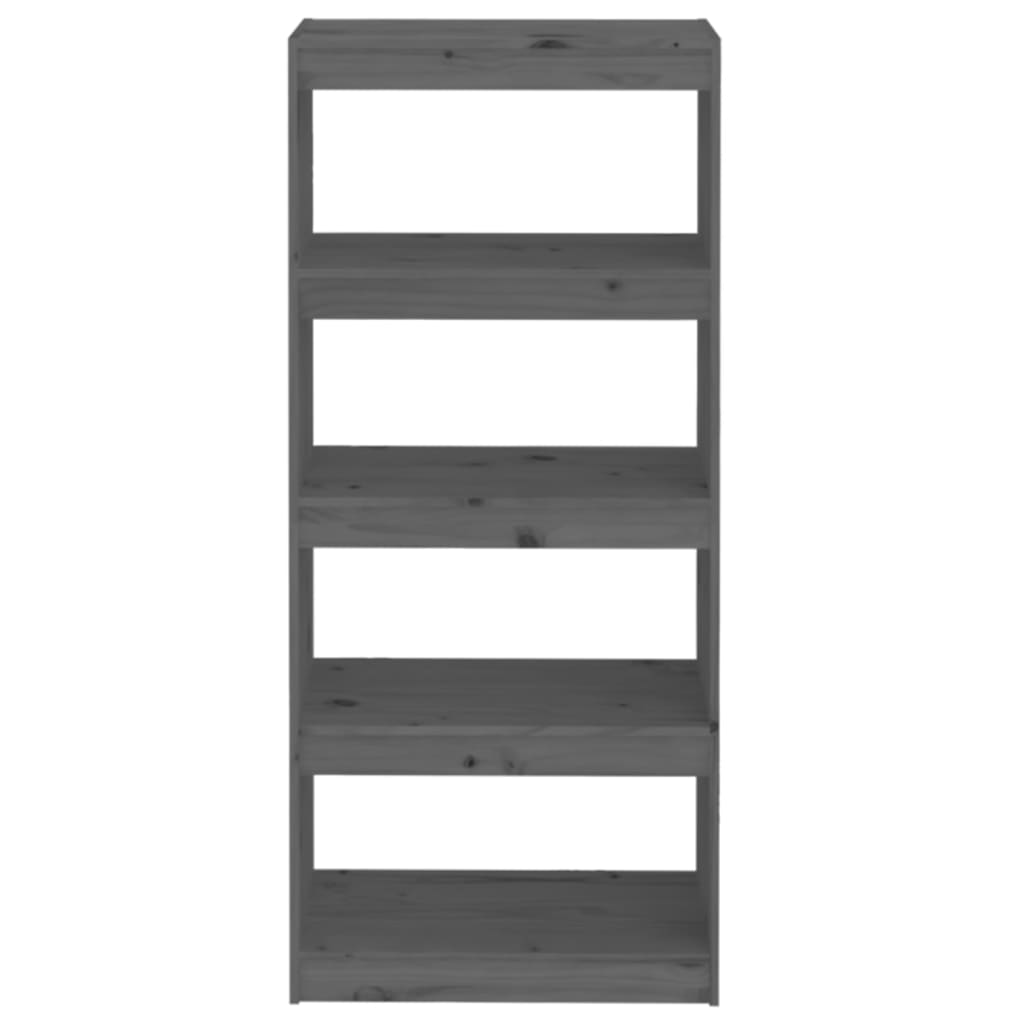 Boekenkast/Kamerscherm 60X30X35,5 Cm Massief Grenenhout 60 x 30 x 135.5 cm Grijs