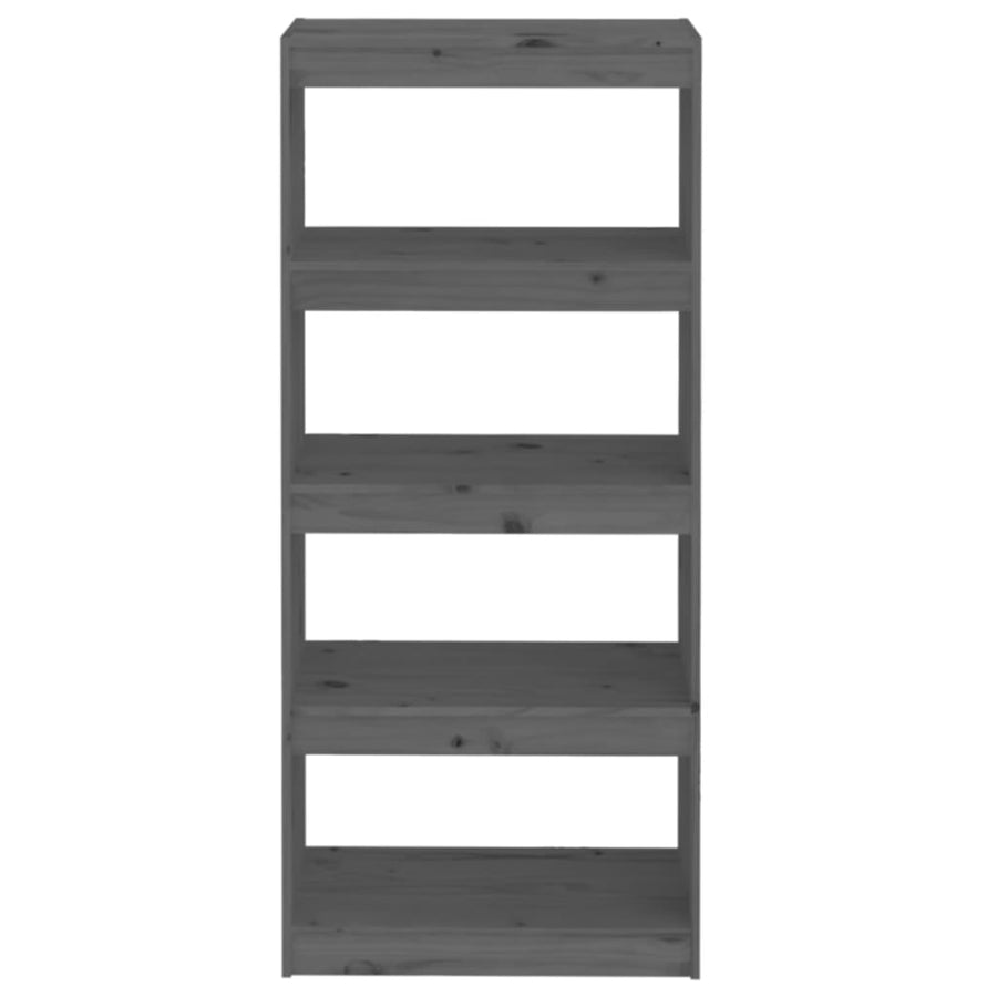 Boekenkast/Kamerscherm 60X30X35,5 Cm Massief Grenenhout 60 x 30 x 135.5 cm Grijs