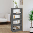 Boekenkast kamerscherm 60x30x135.5 cm massief grenenhout grijs