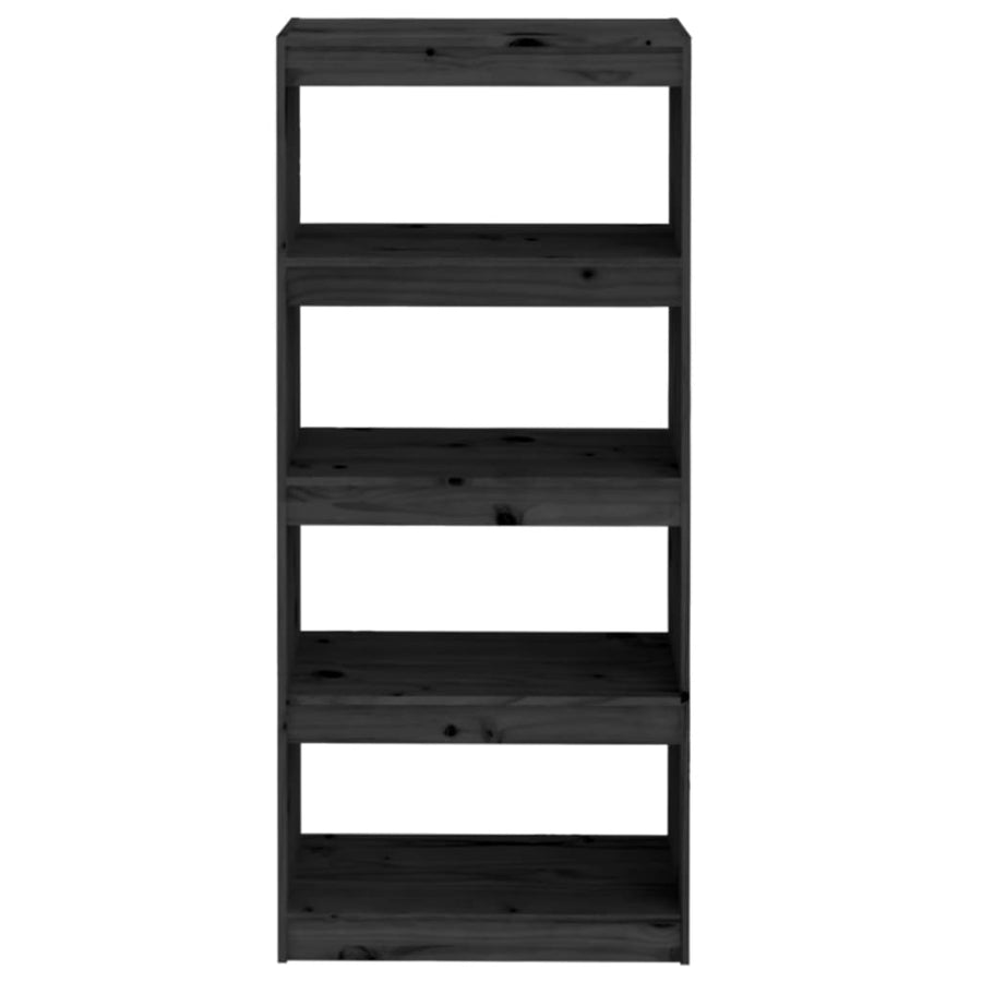 Boekenkast/Kamerscherm 60X30X35,5 Cm Massief Grenenhout 60 x 30 x 135.5 cm Zwart