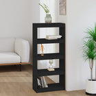 Boekenkast kamerscherm 60x30x135,5 cm massief grenenhout zwart