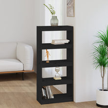 Boekenkast/Kamerscherm 60X30X35,5 Cm Massief Grenenhout 60 x 30 x 135.5 cm Zwart