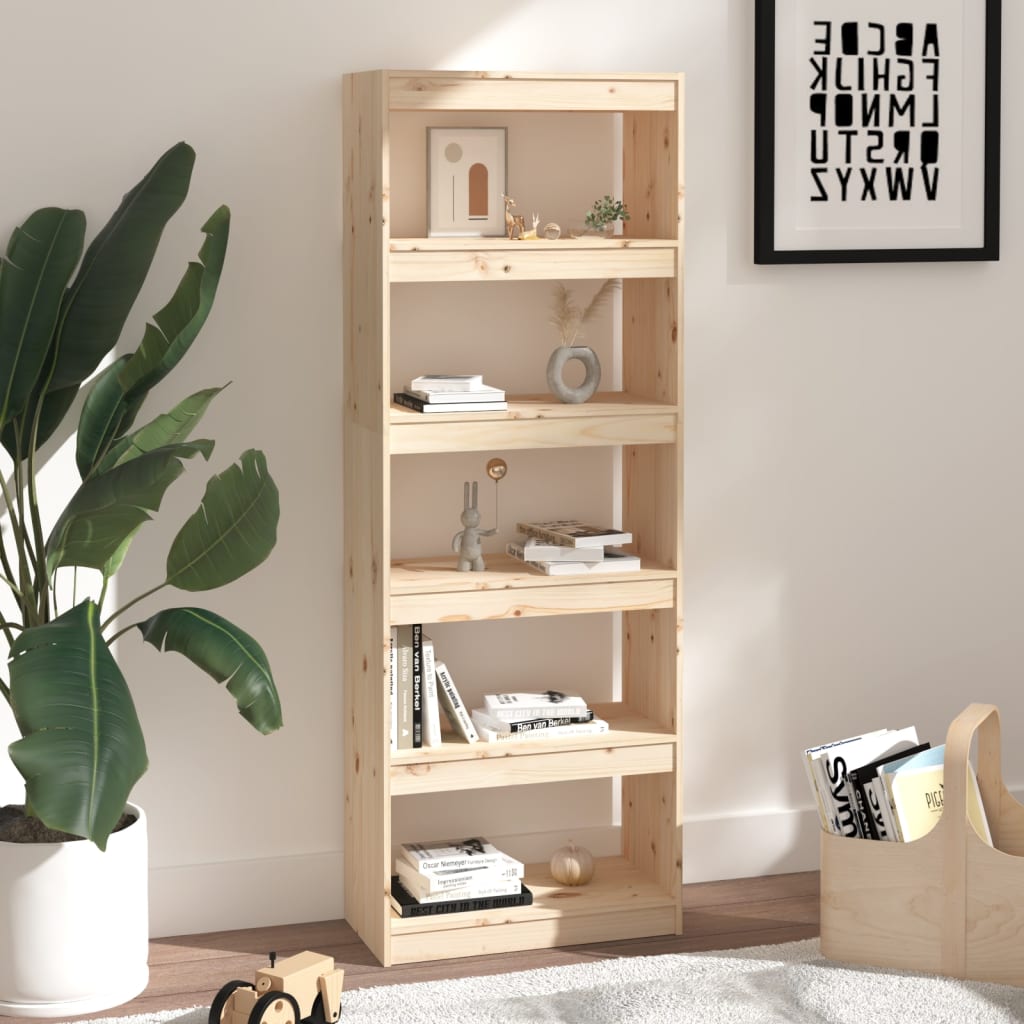 Boekenkast/Kamerscherm 60X30X67,5 Cm Massief Grenenhout 60 x 30 x 167.5 cm Bruin