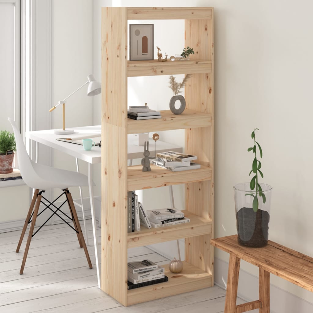 Boekenkast/Kamerscherm 60X30X67,5 Cm Massief Grenenhout 60 x 30 x 167.5 cm Bruin