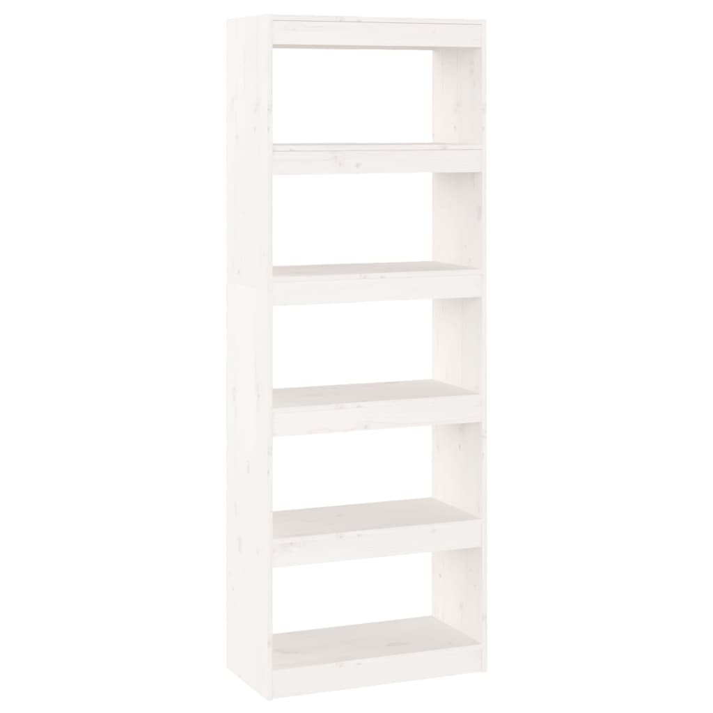 Boekenkast/Kamerscherm 60X30X67,5 Cm Massief Grenenhout 60 x 30 x 167.5 cm Wit