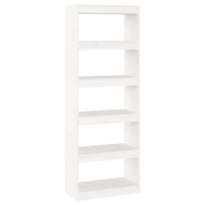 Boekenkast/Kamerscherm 60X30X67,5 Cm Massief Grenenhout 60 x 30 x 167.5 cm Wit