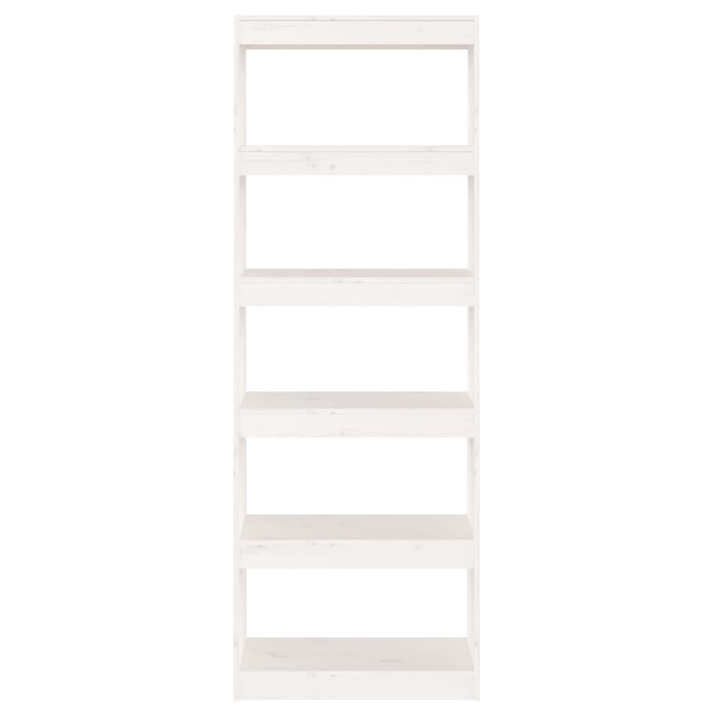 Boekenkast/Kamerscherm 60X30X67,5 Cm Massief Grenenhout 60 x 30 x 167.5 cm Wit