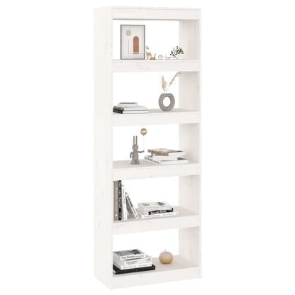 Boekenkast/Kamerscherm 60X30X67,5 Cm Massief Grenenhout 60 x 30 x 167.5 cm Wit