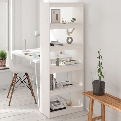 Boekenkast/Kamerscherm 60X30X67,5 Cm Massief Grenenhout 60 x 30 x 167.5 cm Wit