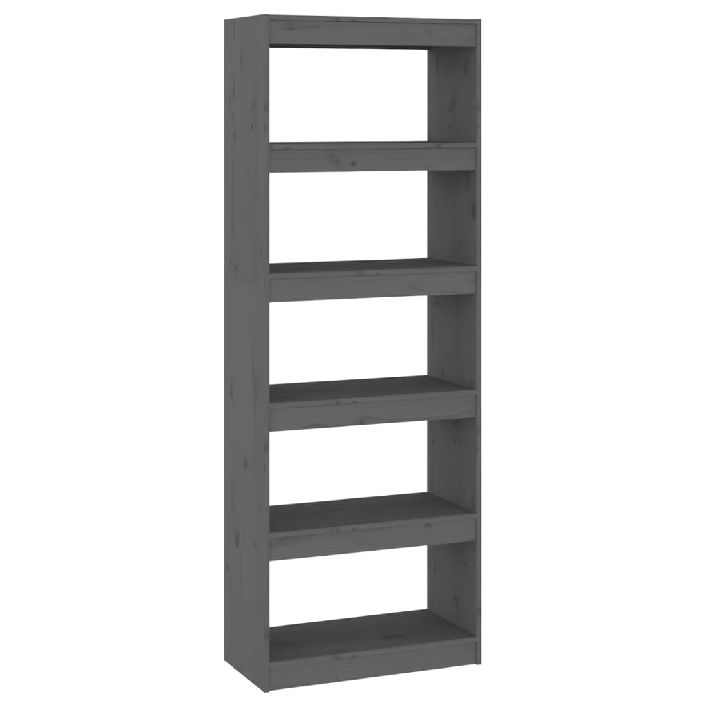 Boekenkast/Kamerscherm 60X30X67,5 Cm Massief Grenenhout 60 x 30 x 167.5 cm Grijs
