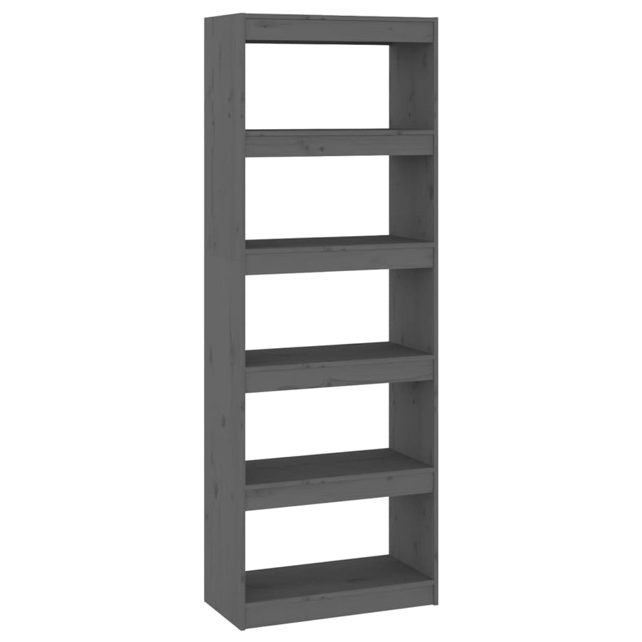 Boekenkast/Kamerscherm 60X30X67,5 Cm Massief Grenenhout 60 x 30 x 167.5 cm Grijs