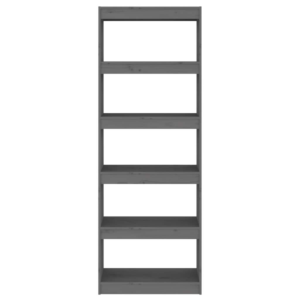 Boekenkast/Kamerscherm 60X30X67,5 Cm Massief Grenenhout 60 x 30 x 167.5 cm Grijs