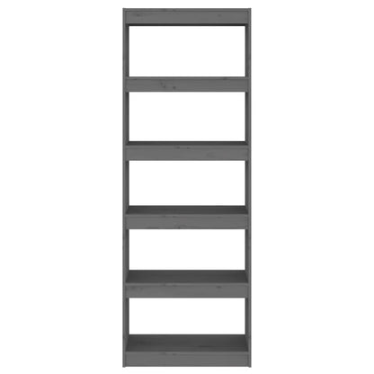 Boekenkast/Kamerscherm 60X30X67,5 Cm Massief Grenenhout 60 x 30 x 167.5 cm Grijs