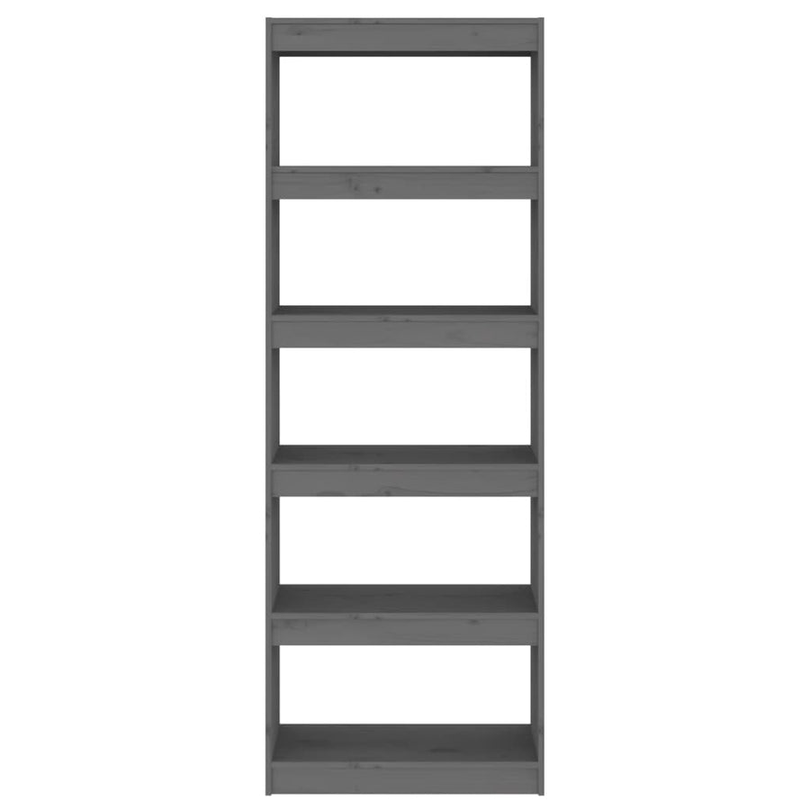 Boekenkast/Kamerscherm 60X30X67,5 Cm Massief Grenenhout 60 x 30 x 167.5 cm Grijs