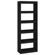Boekenkast/Kamerscherm 60X30X67,5 Cm Massief Grenenhout 60 x 30 x 167.5 cm Zwart