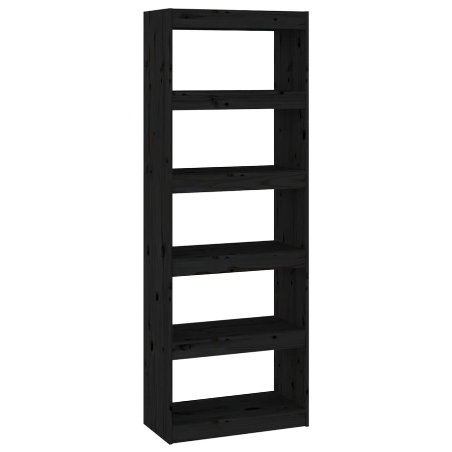 Boekenkast/Kamerscherm 60X30X67,5 Cm Massief Grenenhout 60 x 30 x 167.5 cm Zwart