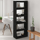 Boekenkast kamerscherm 60x30x167,5 cm massief grenenhout zwart