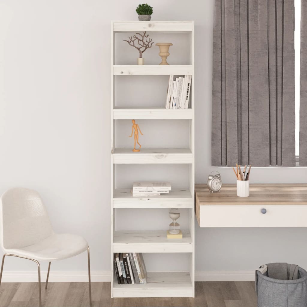 Boekenkast/Kamerscherm 60X30X99,5 Cm Massief Grenenhout 60 x 30 x 199.5 cm Wit