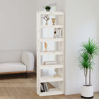 Boekenkast kamerscherm 60x30x199,5 cm massief grenenhout wit