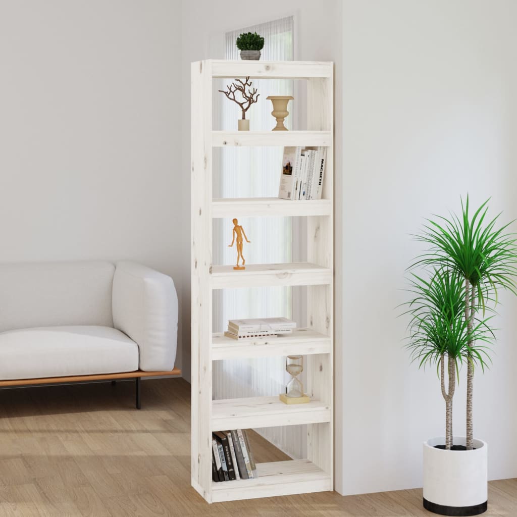 Boekenkast/Kamerscherm 60X30X99,5 Cm Massief Grenenhout 60 x 30 x 199.5 cm Wit