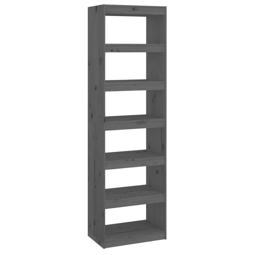 Boekenkast/Kamerscherm 60X30X99,5 Cm Massief Grenenhout 60 x 30 x 199.5 cm Grijs