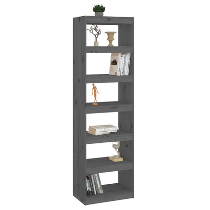 Boekenkast/Kamerscherm 60X30X99,5 Cm Massief Grenenhout 60 x 30 x 199.5 cm Grijs