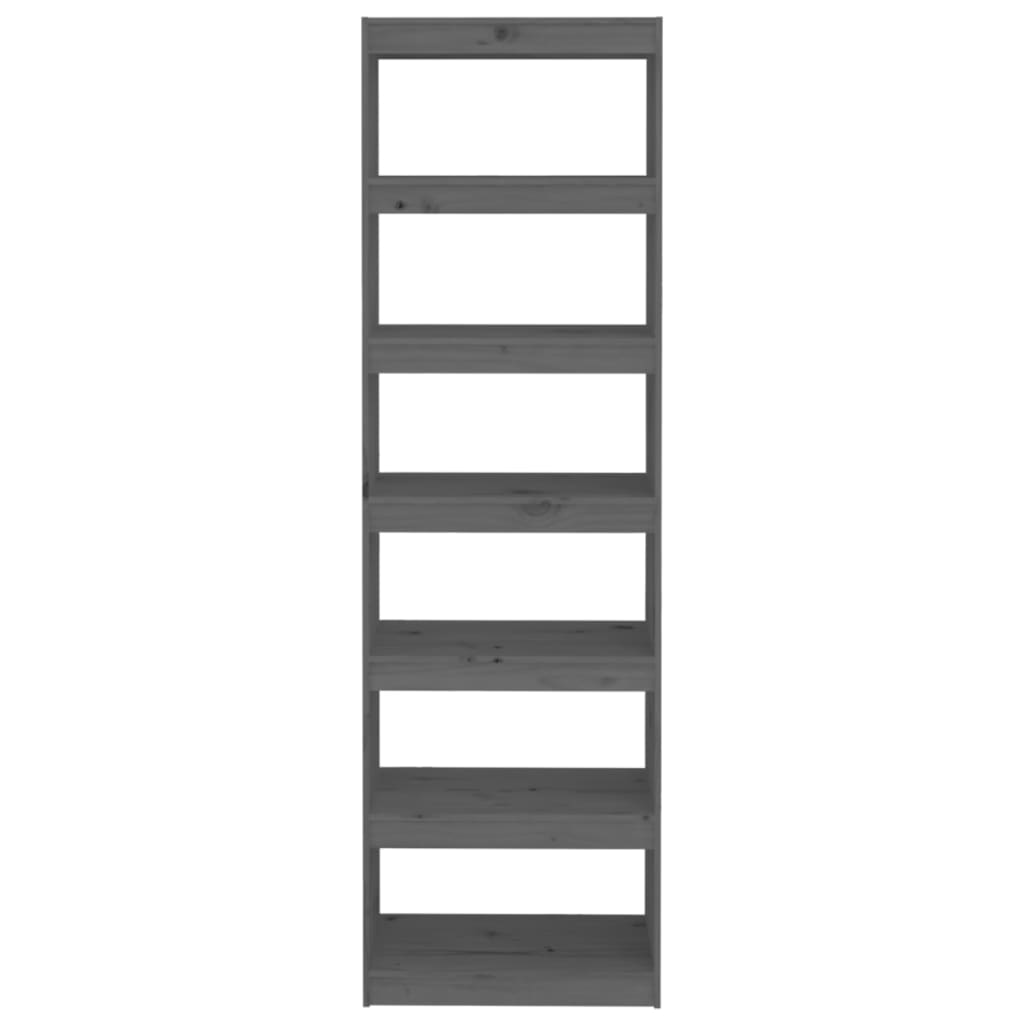 Boekenkast/Kamerscherm 60X30X99,5 Cm Massief Grenenhout 60 x 30 x 199.5 cm Grijs