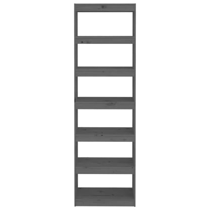 Boekenkast/Kamerscherm 60X30X99,5 Cm Massief Grenenhout 60 x 30 x 199.5 cm Grijs