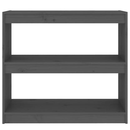 Boekenkast/Kamerscherm 80X30X7,5 Cm Massief Grenenhout 80 x 30 x 71.5 cm Grijs