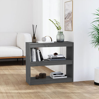 Boekenkast/Kamerscherm 80X30X7,5 Cm Massief Grenenhout 80 x 30 x 71.5 cm Grijs